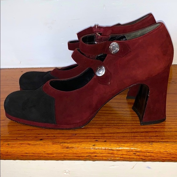 Vintage 90s Karl Lagerfeld suede Mary Jane style - Picture 1 of 14